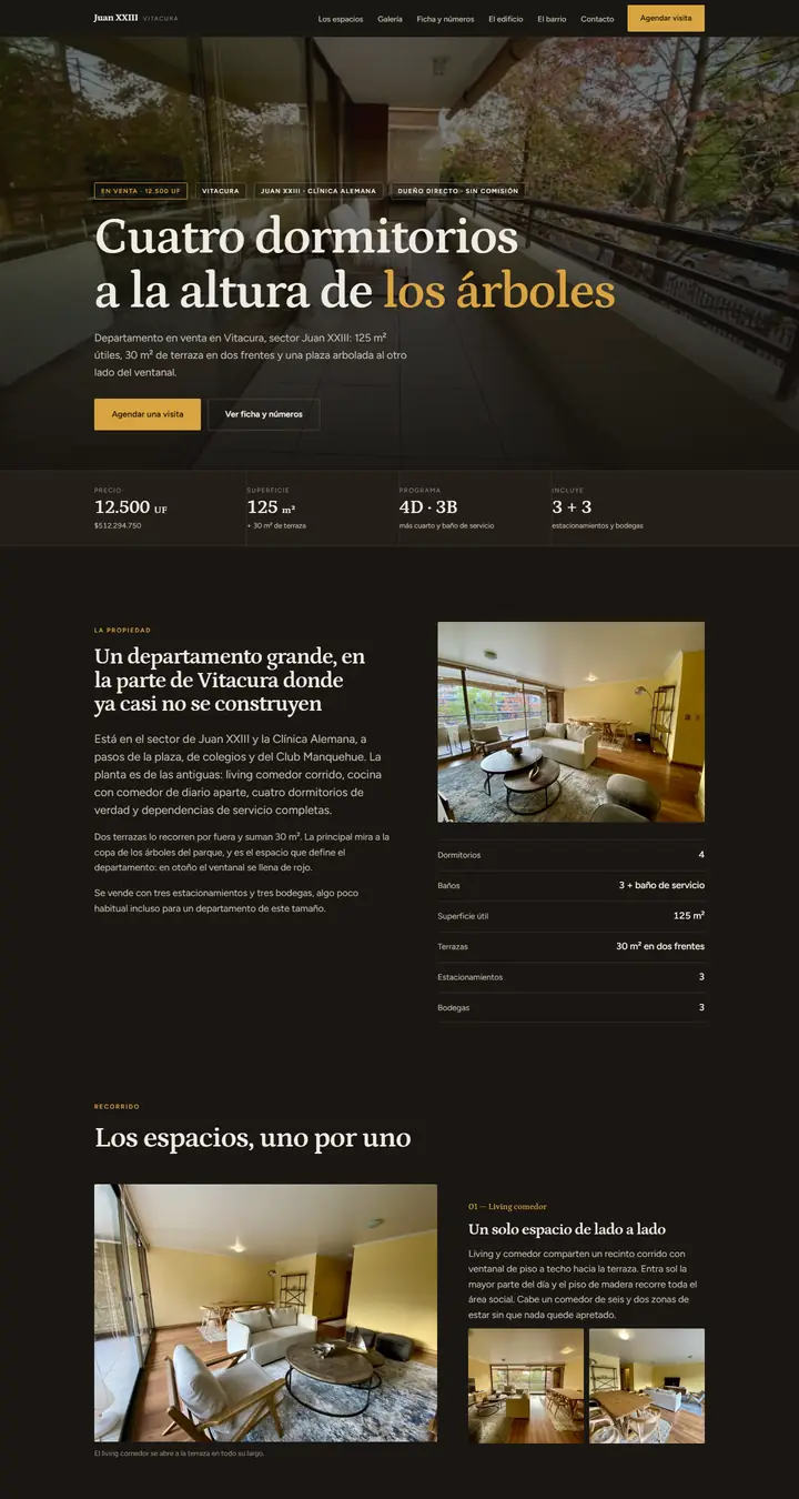 Página web de Departamento Juan XXIII, departamento en venta en Vitacura