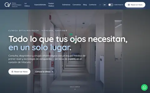 Portada de clinicaoftalmologicavitacura.cl